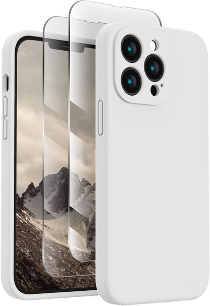 FireNova Designed for iPhone 13 Pro Max Case, Silicone [Camera Protection] Phone Case, Soft Anti-Scratch Microfiber Lining Inside, 6.7 inch, White
