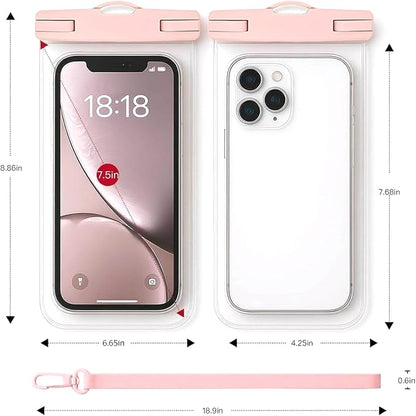 1/2 Pack Waterproof Phone Pouch Compatible with iPhone 17 16 15 Pro Max & Galaxy S24+/S23 7in Waterproof Phone Case with Lanyard,IPX8 Beach Travel Must Haves, Beach Essentials,Power Pink,1 Pack