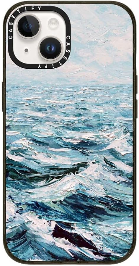 CASETiFY Impact iPhone 14 Case [4X Military Grade Drop Tested / 8.2ft Drop Protection/Compatible with Magsafe] - Deep Blue Sea - Clear Black