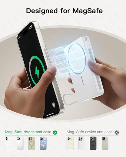 Magnetic Power Bank, 10,000mAh Wireless Portable Charger for Mag-Safe 15W Fast Charging, Battery Pack with USB-C Cable 20W in/Out for iPhone Air/17/16/15/14/13/12/Plus/Pro/Pro Max, AirPods & More