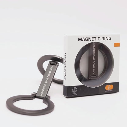 Magnetic Bag Company - Double Magnetic Ring Phone Holder, Compatible with MagSafe, Dual-Sided Mount for iPhone 16/15/14/13/12 Series, Attach to Iron/Steel Surfaces, Gym and Fitness Accessory