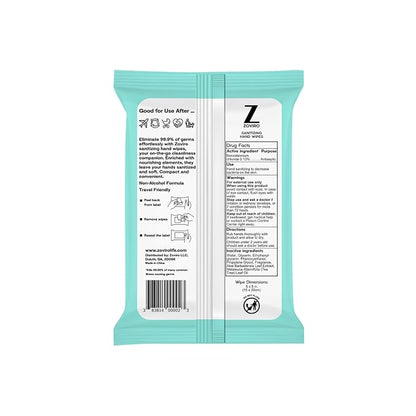 Zoviro Hand Sanitizer Wipes, Moisturizing With Tea Tree Essential Oil, Ultra-Soft 100% Viscose, Hand Wipes Travel Size, Tea Tree Scent, 20 Count (Pack of 10)