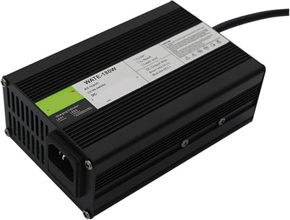 CAARLA Charger Aluminum Lithium Ion Battery 43.8V 2.5A LiFePO4 Battery Charger Aluminum Case Charger for 12S 36V LiFePO4 Battery Smarts Charger Auto-Stop Smarts Tools(RED Plugs,A.U)