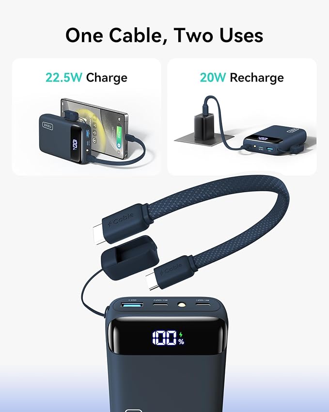 INIU Portable Charger, 20000mAh Small Power Bank, 22.5W Fast Charging Travel Flight Car Family Essentials, for Students Women Men Girls Boys Outdoor