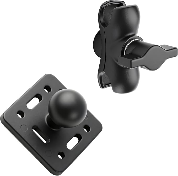 1" Ball Double Socket Arm with AMPS Ball Mount Base, Aluminum Alloy Universal Electronic Device Mount Ball (Square Base)