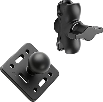 1" Ball Double Socket Arm with AMPS Ball Mount Base, Aluminum Alloy Universal Electronic Device Mount Ball (Square Base)