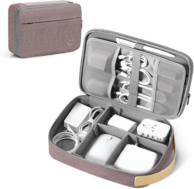 Travelkin Cord Organizer Travel, Cable Organizer For Electronic Accessories | Expandable electronics organizer,Charger organizer case, Large capacity travel case for Card,Usbs, travel essentials