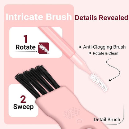 Phone Charging Port Cleaning Tools Kit, Speaker Port Cleaner kit fit for iPhone Phone, Cleaning Kit fit for Cell Phone Earbuds, USB C Cleaning kit, Pink Kit Very Suitable for Women, Stocking Stuffers