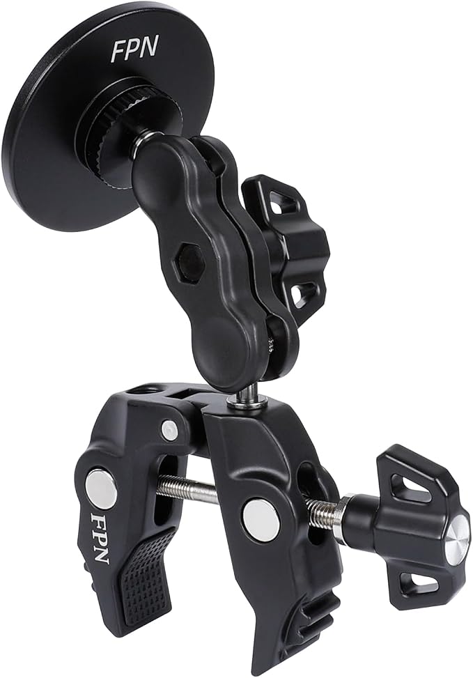 All-Metal Magnetic Phone Holder for Magsafe, Magnet Phone Mount with Super Clamp for Spin Bike/Microphone Stand/Cart/Railing/Handlebar/Dia 0.4-2" Rod, Compatible with iPhone 16 15 14 13 12 Series