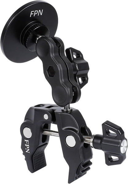 All-Metal Magnetic Phone Holder for Magsafe, Magnet Phone Mount with Super Clamp for Spin Bike/Microphone Stand/Cart/Railing/Handlebar/Dia 0.4-2" Rod, Compatible with iPhone 16 15 14 13 12 Series
