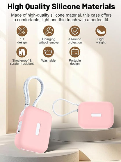 Silicone Protective Case Compatible with TORRAS EasyGo Power Bank 45W Ultra-Fast Charging 10000mAh, Full-Body Protective Cover with Precise Cutouts, Shockproof & Scratch-Resistant Sleeve (Pink)