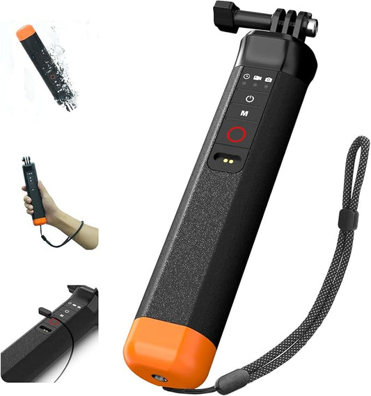 Floating Selfie Stick Hand Grip Waterproof Handle with Bluetooth Remote for Go Pro Hero 13 12 11 10 9 8Moun,Pole Monopod Handle Mount Accessory for Underwater Snorkeling & Water Sports