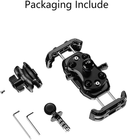 Kewig Motorcycle Fork Stem Phone Mount with Vibration Dampener, Adjustable Heavy Duty Motorcycle Phone Mount Holder Fit Stem Tube 12mm-25.4mm in Diameter, Compatibe with 5.4-7.2" Cellphone