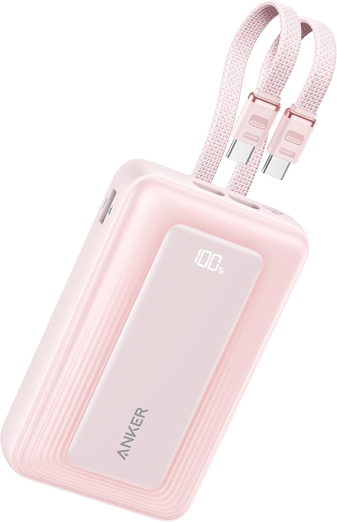 Anker Zolo Power Bank (2025 Upgraded Version), 45W Max Fast Charging, 20,000mAh Battery Pack, Dual Built-in USB-C Cables, USB-C&A Port, for iPhone 17/16 Series, Galaxy, MacBook, and More