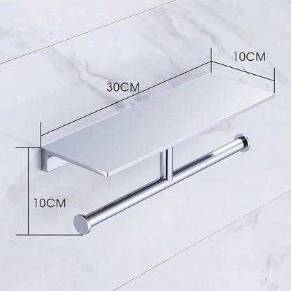 Heavy-Duty Double Toilet Paper Holder, Polished Chrome Dual Roll Toilet Tissue Holder with Phone Shelf | Solid Brass, Wall-Mount | Home & Commercial Bathroom