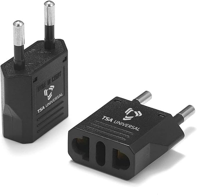 United States to Indonesia/Bali Travel Power Adapter to Connect North American Electrical Plugs to Indonesian Outlets for Cell Phones, Tablets, eReaders, and More (2-Pack, Black)