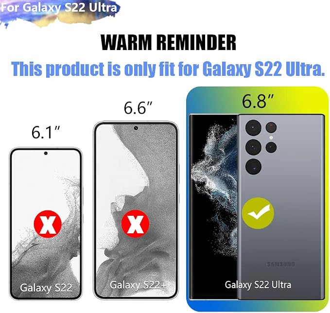Battery Case for Samsung Galaxy S22 Ultra, 5000mAh Rechargeable Extended Battery Charging Charger Case, Add 100% Extra Juice, Not for S22 or S22+ (6.8 inch) Black
