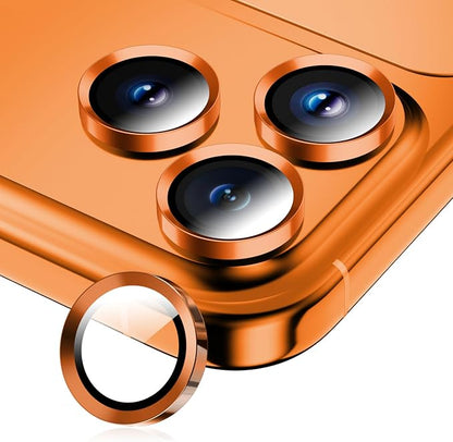 Camera Lens Protector for iPhone 17 Pro Max/17 Pro/16 Pro Max/16 Pro/15 Pro Max/15 Pro/14 Pro Max/14 Pro,Tempered Glass Metal Individual Camera Cover[Anti-drop] Case Friendly- Cosmic Orange