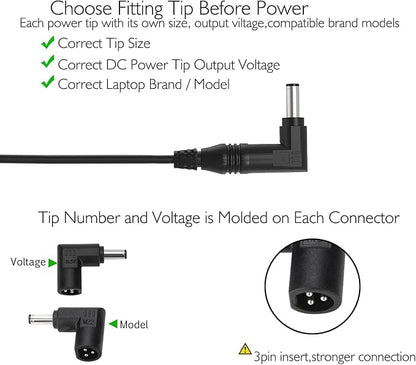12V 24V Input Laptop Car Charger 16V 18.5V 19V 19.5V 20V DC Power Adapter 90W with 18W QC3.0 USB & 16 Tips 108W Universal for HP Dell IBM Lenovo Acer ASUS Compaq Samsung Sony and More
