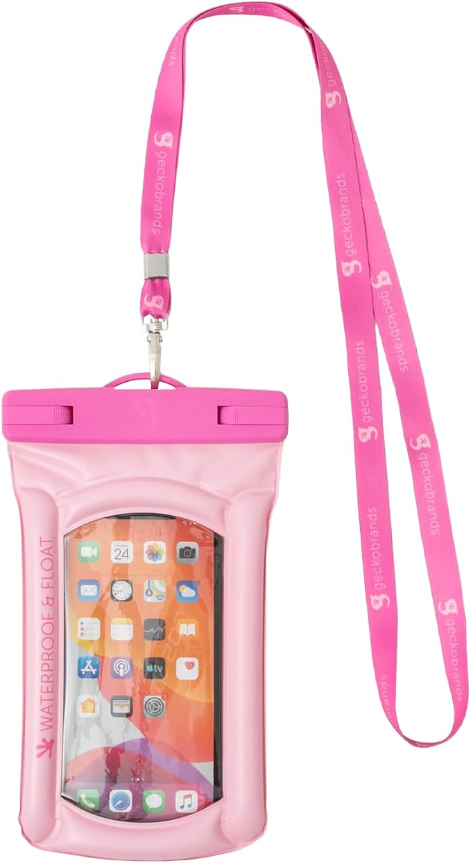 geckobrands Float Phone Dry Bag - Waterproof & Floating Phone Pouch – Fits Most iPhone and Samsung Galaxy Models