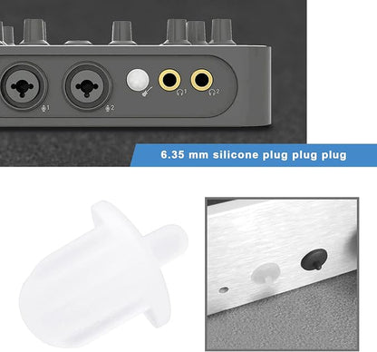 The Lord of the Tools 20Pcs 6.35mm Silicone Anti Dust Plugs Socket Dust Cover Anti Dust Jack Plug Stopper Cap Accessories for Amplifier DVD Karaoke White