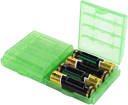 Heyiarbeit Battery Storage Case Holder Box for 4 AA Batteries or 5 AAA Batteries, Green Color (10 Pack)