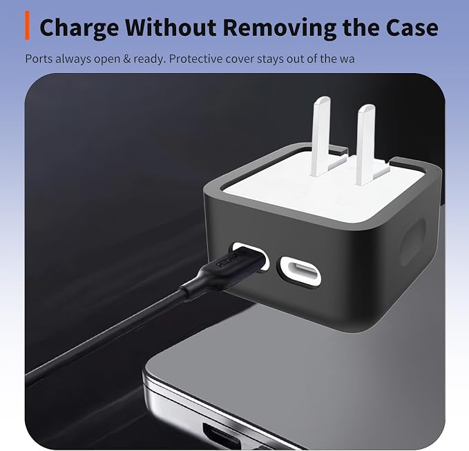 Case for Apple 35W Power Adapter – Soft Silicone Protective Cover for Dynamic Charger,Shockproof Dustproof Charging Block Protector Sleeve[Black]