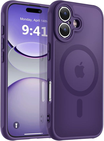 MOCCA Magnetic for iPhone 17 Case, (Compatible with Magsafe) (16FT Military Grade Protection) Full Camera Protection Anti-Fingerprint Slim Translucent Matte Phone Cover 6.3",Deep Purple