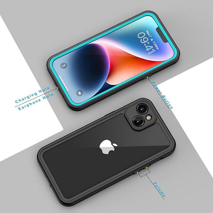 Lanhiem for iPhone 14 Case, IP68 Waterproof Dustproof Shockproof 14 Case with Built-in Screen Protector, Full Body Sealed Protective Front and Back Cover for iPhone 14, 6.1 inch (Blue)