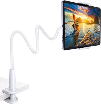 Tryone Gooseneck Tablet Holder Stand for Bed Adjustable Flexible Arm Tablets Mount Clamp on Table Compatible with iPad Air Mini | Galaxy Tabs | Kindle Fire | Switch or Other 4.7-10.5" Devices