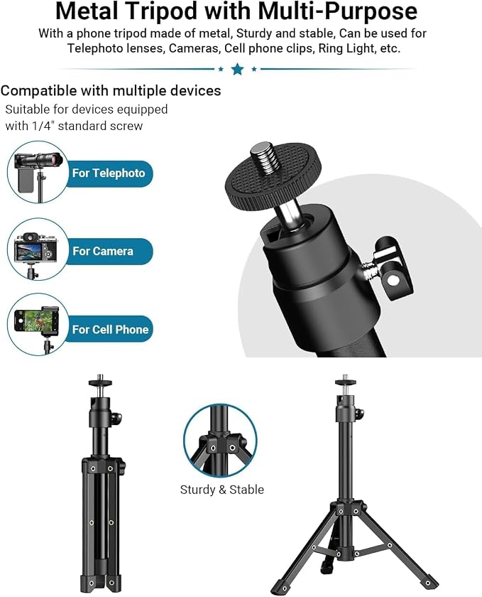 Evil eye 36X Telephoto Lens, High Power HD Telephoto Phone Lens with Tripod and Phone Clip for Android & iPhone, Samsung and Most Smartphone