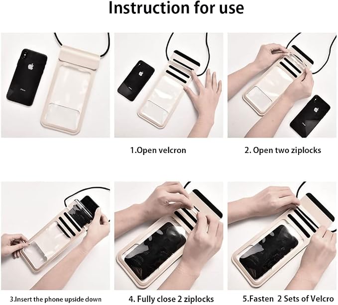 Waterproof Phone Pouch,IPX8 Waterproof Phone Case Bag Holder Dry Pouch for iPhone 13 Pro Max/13 Pro/13/12/12 Pro Max/11/11 Pro Max/Xs Max/XR to 6.9" for Kayaking Swimming Beach(Gold)