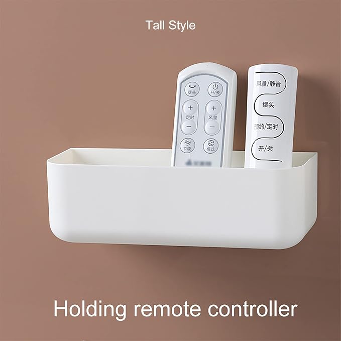 Adhesive Plastic Floating Shelf Stick on Wall Mounted Shower Caddy Shower Organizer for Bathroom Kitchen Extra Storage Needed (2pcs Short)