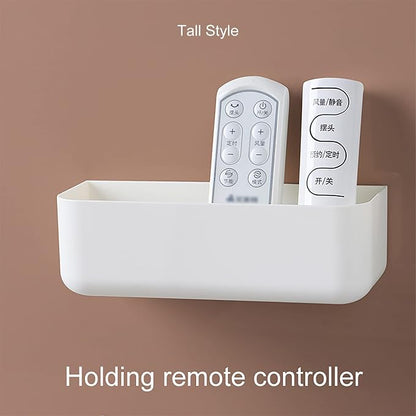 Adhesive Plastic Floating Shelf Stick on Wall Mounted Shower Caddy Shower Organizer for Bathroom Kitchen Extra Storage Needed (2pcs Short)