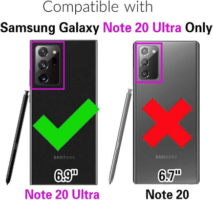 Wallet Case for Samsung Galaxy Note 20 Ultra 5G, Shoulder Strap Ring Buckle, Zipper Flip Organ Purse, Card Holder Phone Cover for Note20 Plus Notes 20Ultra Note20+ U + 20+ Twenty Not S20 Black