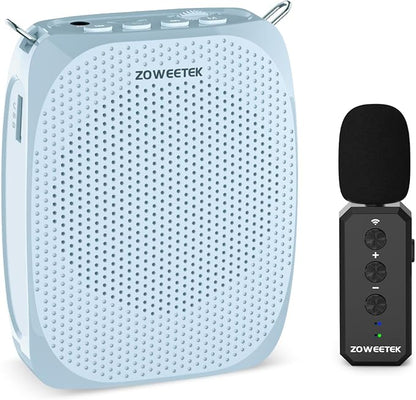 ZOWEETEK Voice Amplifier Wireless Lavalier Microphone, Teacher Microphone with Speakers, Wireless Lapel Amplifier, Mini Voice Amplifier for Teachers, Speech, Meeting, Yoga, Streaming,2025 New
