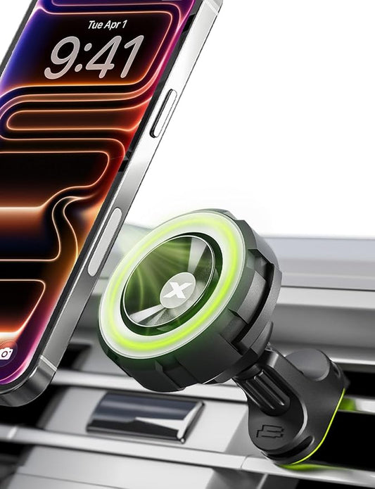 Bracketron Magnetic Car Mount for Cell Phone, MagAlign Max Car Vent Phone Mount【Strongest Magnetic+ Suction】, Vent Phone Mount for Car for iPhone 17 Pro Max 16 15 14 13 12 - MagSafe Car Accessories