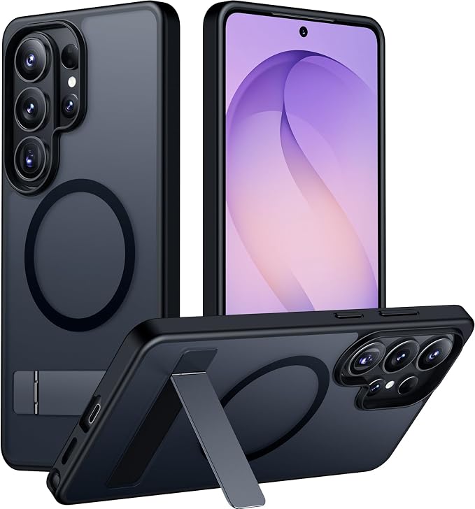 Magnetic for Samsung Galaxy S26 Ultra Case, [Innovate Stand][Military Grade Drop Protection][Non Slip][Translucent Matte] Shockproof Phone Case for Galaxy S26 Ultra 2026 -Black