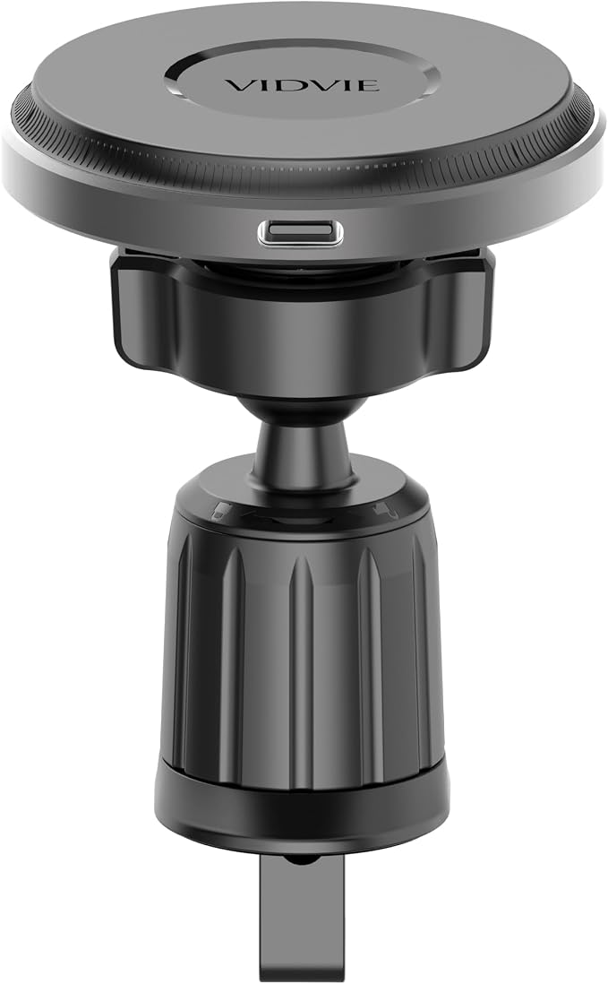 HC1523 Compatible Wireless Charging Air Vent Car Phone Mount in Black. Designed for iPhones Including iPhone 12, 13, 14, and 15