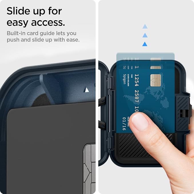 Spigen for MagSafe Wallet, Heavy Duty Hardshell Magnetic Card Holder Compatible with iPhone 17/16/15/14/13/12 Pixel 10 Series MagSafe-Cases Pixelsnap Holds 5-6/7-8 Cards