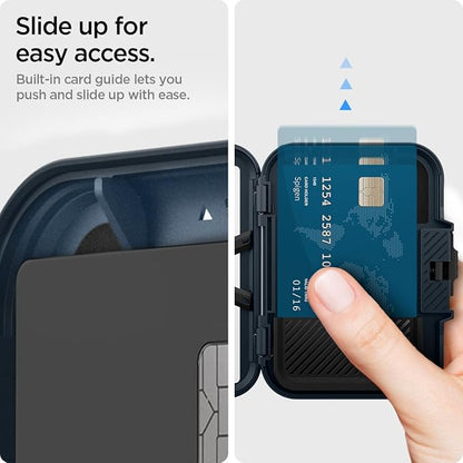 Spigen for MagSafe Wallet, Heavy Duty Hardshell Magnetic Card Holder Compatible with iPhone 17/16/15/14/13/12 Pixel 10 Series MagSafe-Cases Pixelsnap Holds 5-6/7-8 Cards