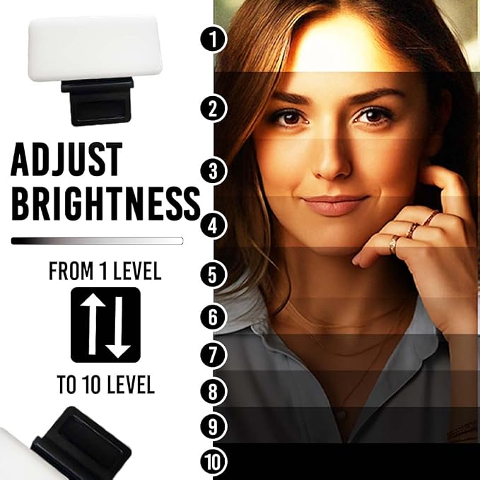 LED Phone Light, Selfie Light, 3000Mah Rechargeable Clip Video Light - 3 Light Modes with Adjustable Clips, Portable Selfie Light For iPhone & Camera, Laptop, iPad, Photography - Makeup, Vlog - Tiktok