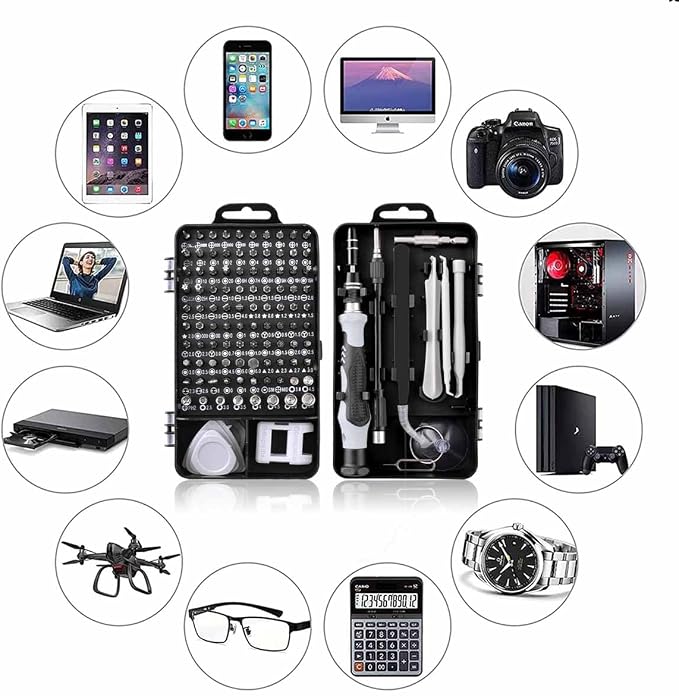 EFAITHFIX Precision Screwdriver Set, Professional 115 in 1 Magnetic Repair Tool Kit for Computer, Mobile Phone, Laptop, Tablet, Game Console, Watch, Camera, Eyeglasses, Electronics, DIY Projects, etc