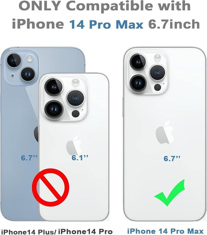 Design for iPhone 14 Pro Max Waterproof Case, Full Body Shockproof Case Dust Proof Phone Case Cover with Screen Protector - Black