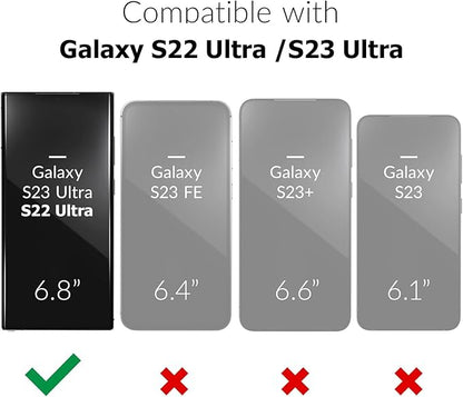 Battery Case for Galaxy S22/S23 Ultra, Enhanced 12000mAh Slim Portable Protective Charging Case Backup Power Bank Battery Pack Compatible with Galaxy S22/S23 Ultra 6.8inch Extended Charger Cover-Black