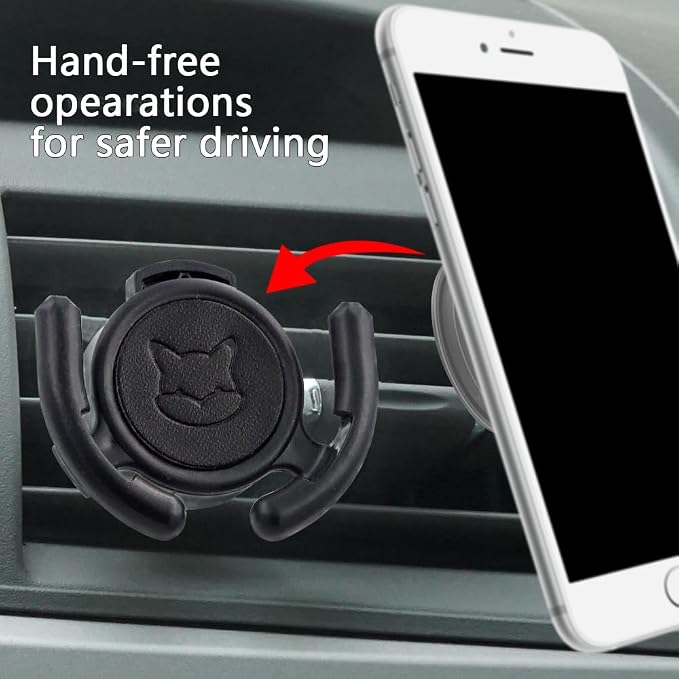 Car Vent Mount Holder 2 Pack - Compatible with Popsocket - Black Leather Car Mount Made for Pop Socket Grips Collapsible Phone Holder for PopMount - with Clip for Horizontal Air Vent ONLY