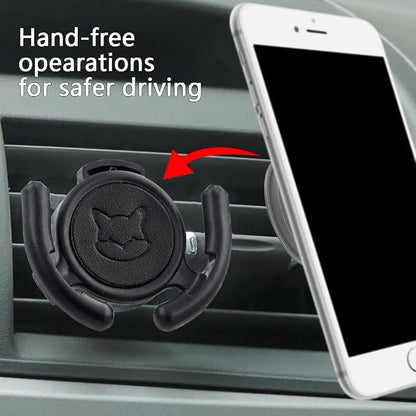 Car Vent Mount Holder 2 Pack - Compatible with Popsocket - Black Leather Car Mount Made for Pop Socket Grips Collapsible Phone Holder for PopMount - with Clip for Horizontal Air Vent ONLY