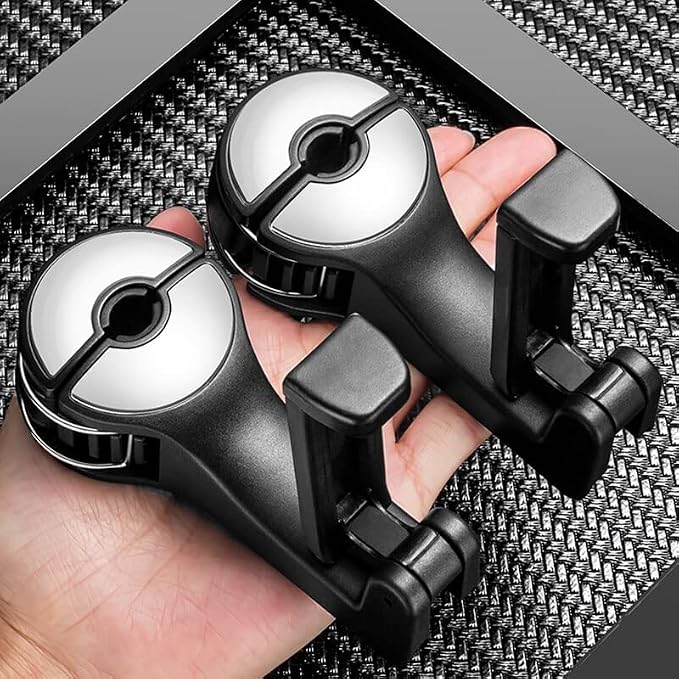 Car Headrest Hidden Hook with Phone Holder Multifunctional Seat Back Hanger for Snack Handbag Purse Cloth Invisible Car Hook - (Color: Red)