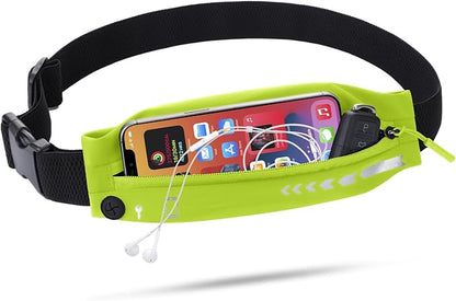 USHAKE Slim Running Belt for Women Men-Runners Phone Holder Fanny Pack, Adjustable, Bounce Free Waist Pouch bag for Workout, Money Belt, Run Gear Accessories Yellow