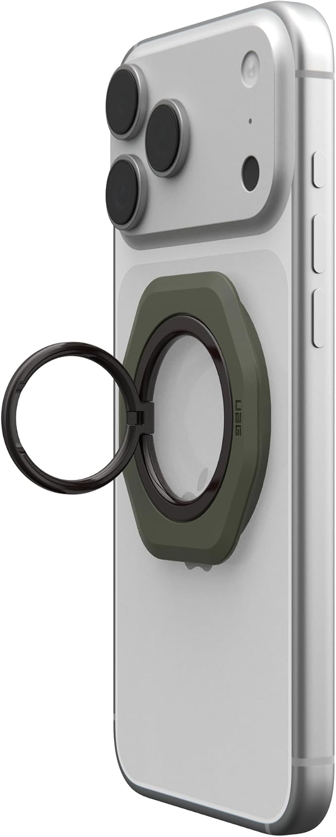 URBAN ARMOR GEAR UAG Mag Ring Stand LT - Ultra Strong Magnet MagSafe Compatible Metal Phone Ring Grip 360 Rotation Multi-Viewing Kickstand, Olive